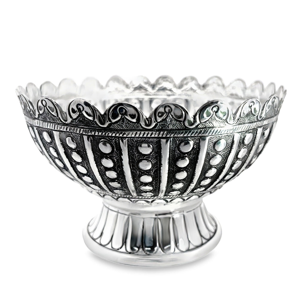 925 Silver Antique Oxidized Scalloped Bowl